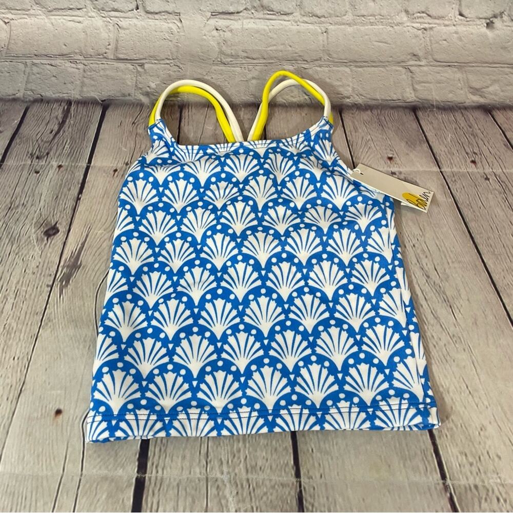 Mini Boden Girl’s Geo Coral Pattern Swimsuit Tank Tankini